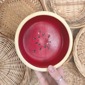 Wooden watermelon bowl decor
